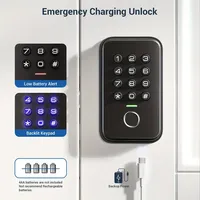 Serrure de porte intelligente sans clé, déverrouillage électronique par empreinte digitale, mot de passe biométrique, pour porte en bois, maison, hôtel, bureau, serrure personnalisable