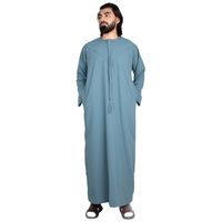 Thobe émirati haut de gamme sarcelle de luxe Kandura vêtements traditionnels arabes élégant hommes Jubba doux et respirant tenue islamique moderne