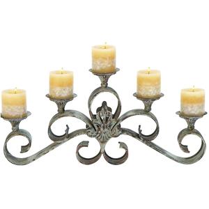 Fabricant en vrac de bougeoir en métal de couleur rustique avec 5 fosses en métal sur le dessus pour les tailles de 23x4x11 pouces - Product Image 1