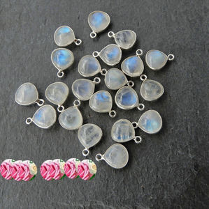 Bague en argent Sterling Vintage faite à la main avec pierre de lune arc-en-ciel blanc naturel 12*15mm poire Cabochon lunette ensemble bijoux de fête - Product Image 4