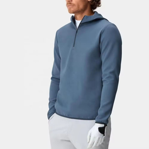 Nouveautés : Sweat à demi-zip brodé pour homme, 100 % coton, léger, à séchage rapide, performance optimale, doux et lisse - Product Image 1