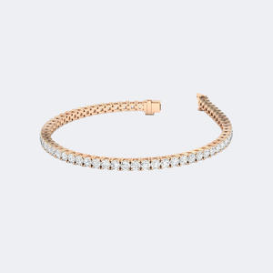 Brazalete de Tenis Premium con 5 Quilates de Circonitas Cúbicas Redondas, Engaste de Puntas Brillantes, Plata Pulida, Elegante Brazalete de Eslabones para Novia - Product Image 3