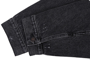 2025 coton lourd français éponge hommes à capuche conception personnalisée Vintage lavage Denim avec fermeture éclair haute qualité polaire pour l'hiver - Product Image 5