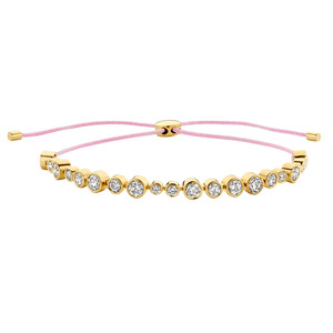 Pulsera de Tenis Asimétrica con Circonitas Cúbicas y Bisel de Cuerda de Nailon Ajustable e Impermeable de LUCKYJIU para Mujer - Product Image 1