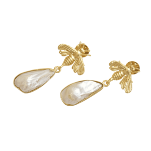 Boucles d'oreilles en laiton tendance, vente en gros, perles, pierre naturelle brute, design antique, finition en laiton, pièce tendance, qualité supérieure, B2B - Product Image 3