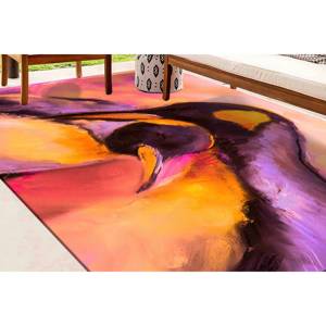 Tapis à motifs de pingouins en pastel : Tapis animalier imprimé en 3D, tapis fin non tissé - Product Image 4