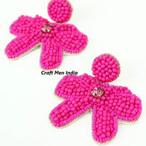 Handmade Colorful Beaded Bohemia Christian Style Imitation <b>Pearl</b> Oval Cut Flower Stud <b>Earrings</b> for Women Perfect Gift - Product Image 5
