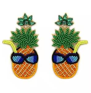 Pendientes hechos a mano multicolor de ganchillo con cuentas de semillas, moda al por mayor, bordado, diseño personalizado para fiestas, artesanías MD - Product Image 5