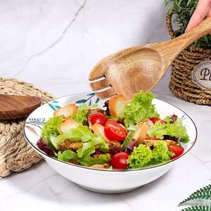 Juego de cuchara para servir ensalada de madera de Acacia Natural, utensilios de cocina de madera hechos a mano, utensilios de cocina, vajilla antiadherente ecológica - Product Image 3