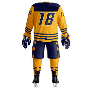 Conjuntos de Uniformes de Hockey sobre Hielo para Hombre, Cómodos, Hechos en Pakistán, 100% Poliéster, de Alta Calidad, Secado Rápido, Transpirables y Ecológicos - Product Image 3