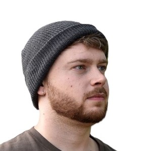 Bonnet en tricot respirant de couleur unie Bonnet d'hiver chaud pour hommes Bonnet unisexe de rue - Product Image 6