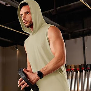 Sudaderas sin mangas informales para hombre, sudaderas ligeras y transpirables para entrenamiento físico, jogging, venta al por mayor, gimnasio elegante - Product Image 3