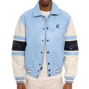 Veste Lettermen pour homme, style décontracté élégant pour l'extérieur, col montant, mélange de laine et de coton, respirante, écologique, veste d'hiver - Product Image 6