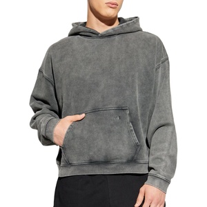 Sweat à capuche épais en coton pour homme, coupe oversize, avec épaules tombantes, fermeture à boutons, 500 460 400 GSM, en molleton bouclette lourd, personnalisable avec logo, pour fraternités - Product Image 1