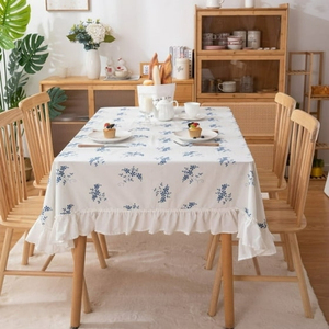 100% Cotton Hand Embroidered Tablecloth Wedding Tablecloth with Woven Technics - Product Image 3