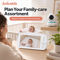 Anicebb Wi-Fi Yok Uygulama Yok 5 İnç FHSS Video Bebek Monitörü Avrupa Aile Bakımı için Özel Ebeveyn Ekranı İki Yönlü Ses