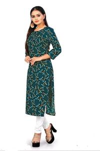 Boutique indienne Prêt-à-porter de créateur Impression numérique Kurti Exclusive Party Collection Crape Exclusive Kurta - Product Image 4