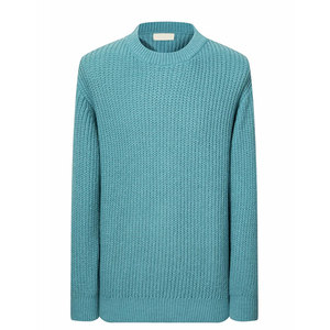Best Selling Men's Oversized Crewneck <b>Sweater</b> Winter Knitted Cotton Long Sleeve Breathable Popular Design with Printed Logo - Product Image 1