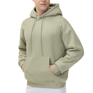 Sudadera con Capucha para Hombre, Estilo Básico, Gruesa y Cálida, 100% Algodón y Mezcla, Mangas Cálidas, Diseño Sólido para Invierno - Product Image 4