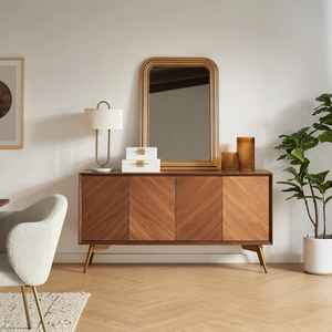 MANGO SOLID WOODEN HANDCRAFTED MODERN MINIMALIST NORDESK URBAN EDGED Durable Eco-Friendly Modular <b>Sideboard</b> - Product Image 1
