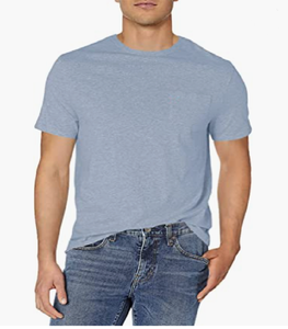 Camiseta de algodón de manga corta para hombre, Camiseta de algodón con bolsillo y cuello redondo, venta al por mayor - Product Image 1