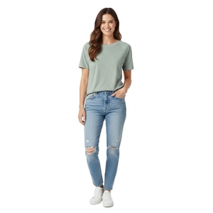 Camisetas de Mujer para Uso Diario, Tops Casuales de Tela de Algodón Ligera, Manga Corta, Cómodas, Holgadas, Transpirables y Ecológicas - Product Image 3