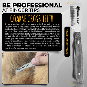 Flamia esencial Mango Verde grande pelado de perros de madera y terriers cuchillo de cardado herramienta efectiva para el cuidado de mascotas para mascotas - Product Image 5