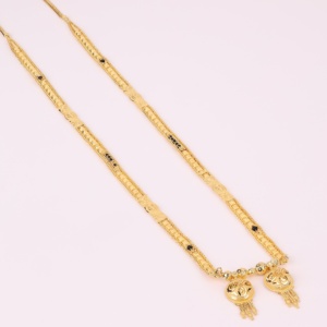Mangalsutra plaqué or, bijoux traditionnels, saison de mariage, Mangalsutra pour femmes, cuivre et laiton chapado en oro oro laminado - Product Image 2