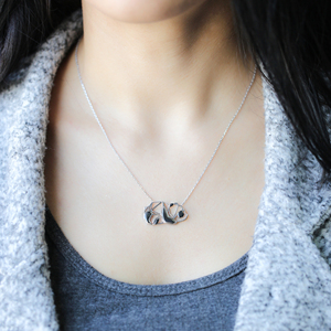 Colgante de plata de ley 925 con diseño de Panda de estilo Origami, colgante con diseño minimalista turco hecho a mano - Product Image 2