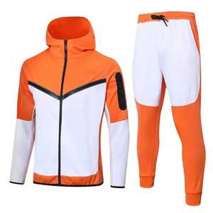 Ensemble de survêtement d'hiver pour homme en molleton technique extensible dans les quatre sens, coupe régulière, uni, à capuche, deux pièces - Product Image 1