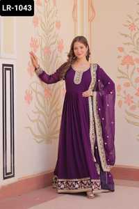 Estilo indio y pakistaní Faux Blooming Georgette con Zari y lentejuelas bordadas Trabajo Anarkali Vestidos con Fancy Dupatta - Product Image 5