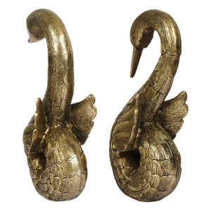 Laiton Cygne Paire Statue Vastu Décoratif Maison Intérieur Article Feng Shui pour Amour Couple Artisanat Or Couleur 9.5 Pouces 4.5 KG - Product Image 3