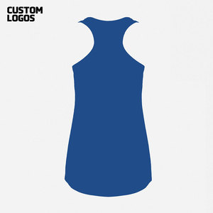 Débardeurs de sport pour femmes, dos nageur, col rond, athlétique, yoga, musculaire, bleu, 100% coton, respirant, séchage rapide - Product Image 4