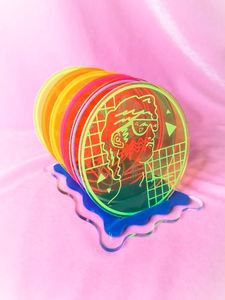 Posavasos cuadrados hechos a mano en acrílico transparente con diseño impreso personalizado perfecto para almohadillas de mesa de café y bebidas de cocina - Product Image 5