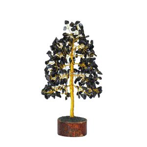 Pierre précieuse de tourmaline noire naturelle en gros M-SEAL base en bois arbre décoration de la maison élégant amour Style Reiki pierre précieuse de guérison - Product Image 1