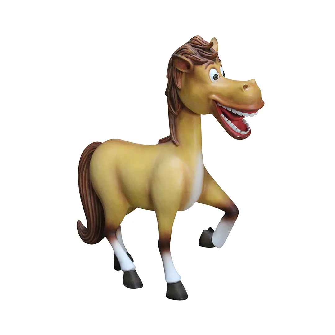 Hot Sell resin craft comic animals COMIC PONY statue cartoon style sculpture statue life size outdoor collection