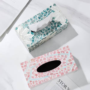 Vente en gros nacre en bois rectangulaire incrusté d'os porte-mouchoirs boîte de couverture boîtes de rangement en papier - Product Image 6