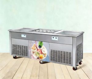 Máquina de Helados Fritos Comercial de Tailandia, Máquina para Hacer Helados Fritos en Sartén, Máquina de Helados Fritos Doble - Product Image 1