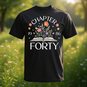T-shirt promozionale 1986 Chapter Forty Wildflower Book per il 40° compleanno, per chi ha 40 anni - Product Image 3