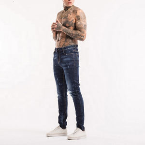 Personnaliser les jeans pour hommes denim fabrique des pantalons droits décontractés slim pour garçons jeans stretch pour hommes avec fermeture à glissière et braguette jean skinny - Product Image 4