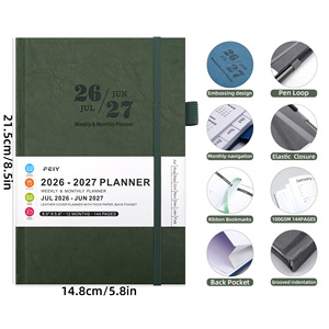 Agenda en cuir rigide personnalisable avec <span class=keywords><strong>navigation</strong></span> mensuelle, idéal pour le bureau, l'école et les affaires – Vente en gros - Product Image 2