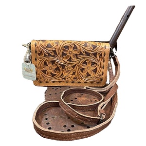 Sac bandoulière de luxe en cuir de haute qualité, motif floral, fait main, style western, sac de cowgirl, longue frange, fait sur mesure, mode bohème - Product Image 1