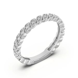 Anillo DE BODA Eternity de estilo hoja de corte redondo para mujer - Product Image 3