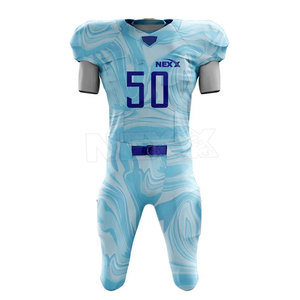 Uniforme de Fútbol Americano de Alta Calidad, Transpirable, Tallas Grandes, Colores Personalizados, Ropa de Equipo con Impresión por Transferencia de Calor, 100% Poliéster - Product Image 1