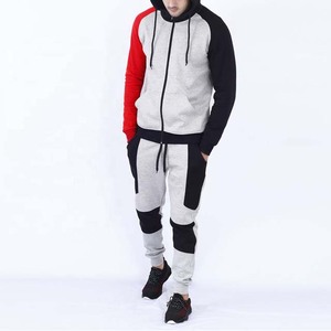 Tenue de jogging 100% coton pour hommes, survêtement de sport personnalisé à fermeture éclair, ensemble de pantalons de survêtement à capuche, survêtements à motif imprimé ODM OEM - Product Image 2