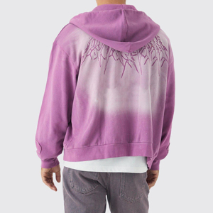 เสื้อฮู้ดดี้ผู้ชายแบบย้อมสีเอซิด ดีไซน์ตามสั่ง ขายส่ง คุณภาพดีเยี่ยม ผ้าคอตตอนผสม ราคาถูก - Product Image 4