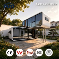 Cabane de luxe Apple de 26 m², maison préfabriquée modulaire, anti-corrosion et mobile pour les centres de villégiature