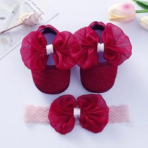 <span class=keywords><strong>Scarpe</strong></span> da neonato con fiocco <span class=keywords><strong>scarpe</strong></span> da <span class=keywords><strong>bambina</strong></span> Set di fascia per bambini Prewalker <span class=keywords><strong>scarpe</strong></span> morbide per bambini - Product Image 3