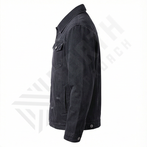 Chaqueta Vaquera de Mezclilla con Logotipo Personalizado de la Mejor Calidad para Hombre, Ajuste Cómodo, Estilo Casual, Bolsillos Laterales, Último Diseño, Prenda Exterior de Moda - Product Image 3