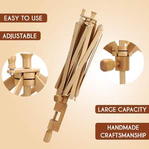 Enrouleur à fil en bois fait main de 24 pouces, support pour le tricot, le crochet, le bricolage, le rangement et l'organisation du fil - Product Image 3